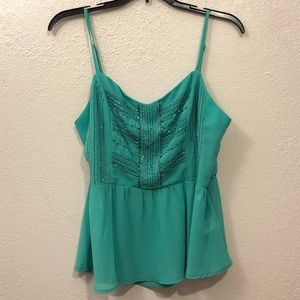 Beaded Teal Top